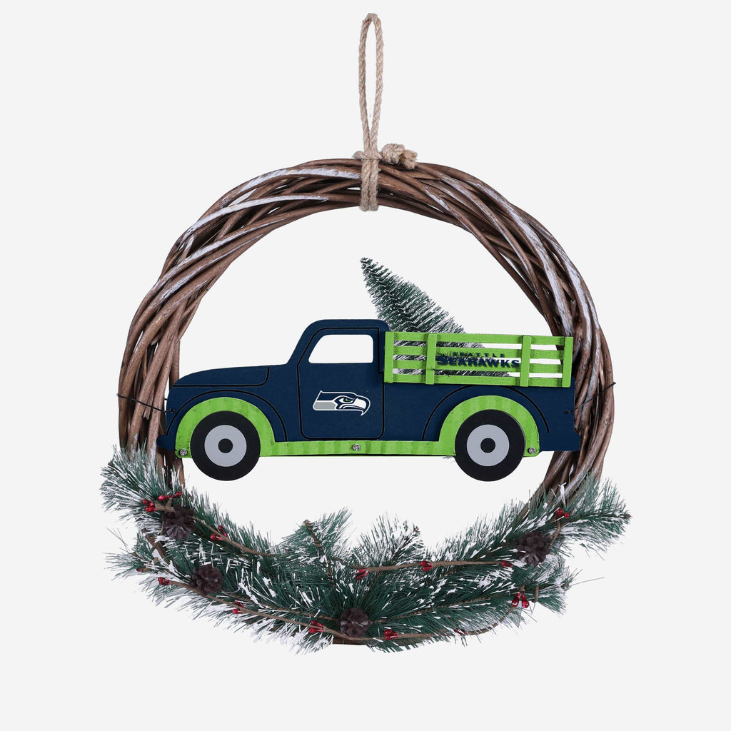 Seattle Seahawks Wreath With Truck FOCO - FOCO.com