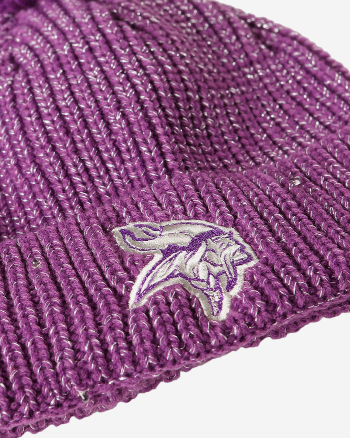 Minnesota Vikings Womens Glitter Knit Cold Weather Set FOCO - FOCO.com