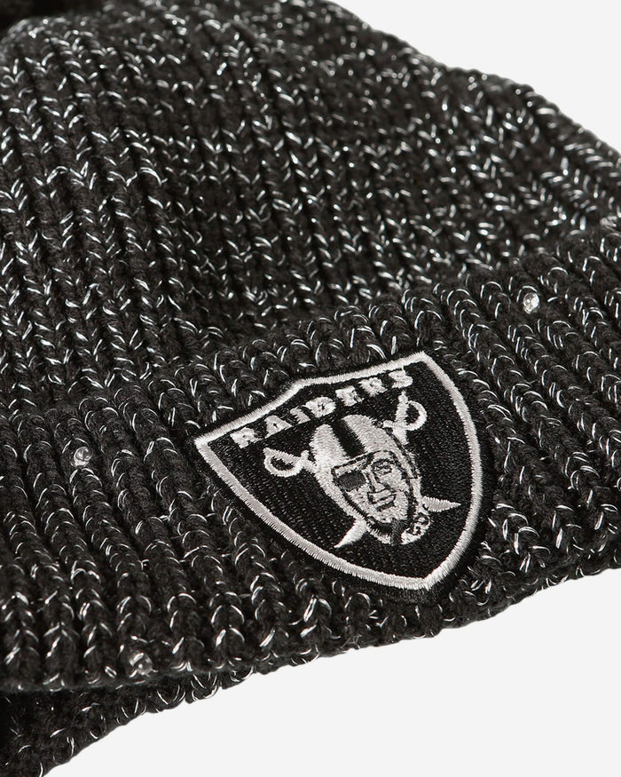 Las Vegas Raiders Womens Glitter Knit Cold Weather Set FOCO - FOCO.com