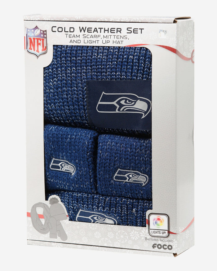Seattle Seahawks Womens Glitter Knit Cold Weather Set FOCO - FOCO.com
