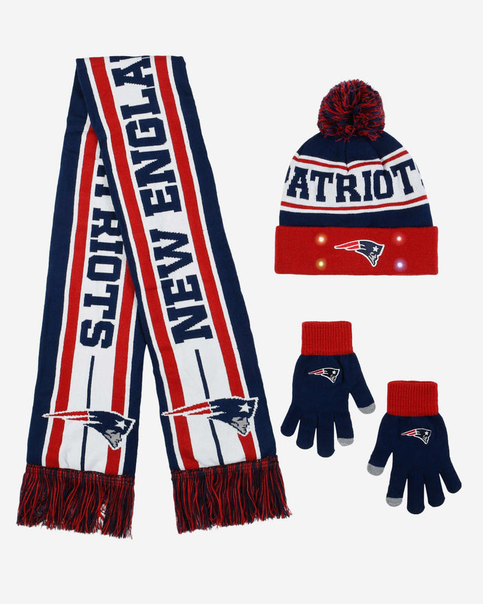 New England Patriots Snow Stealer Cold Weather Set FOCO - FOCO.com