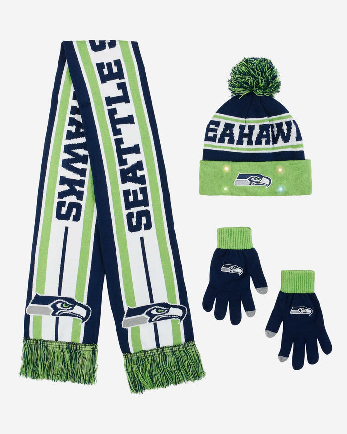 Seattle Seahawks Snow Stealer Cold Weather Set FOCO - FOCO.com