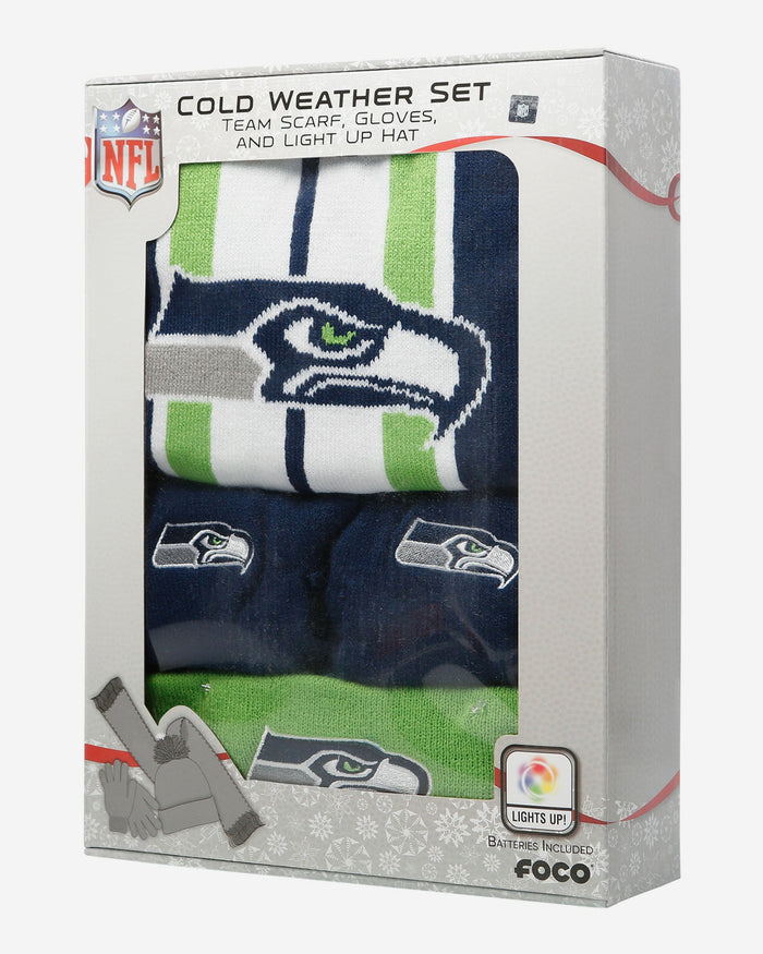 Seattle Seahawks Snow Stealer Cold Weather Set FOCO - FOCO.com