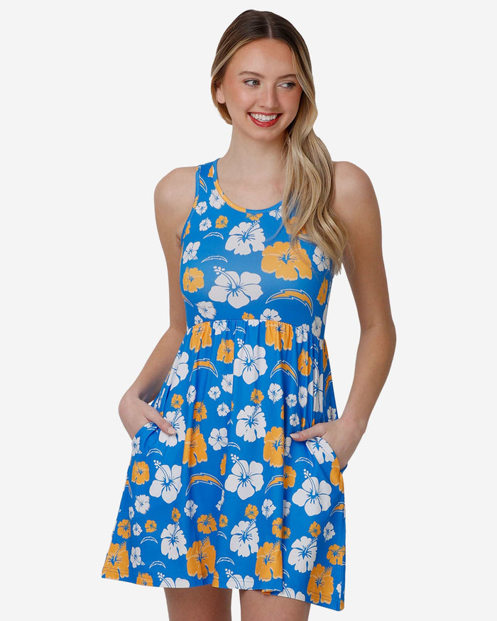 Los Angeles Chargers Womens Fan Favorite Floral Sundress FOCO S - FOCO.com