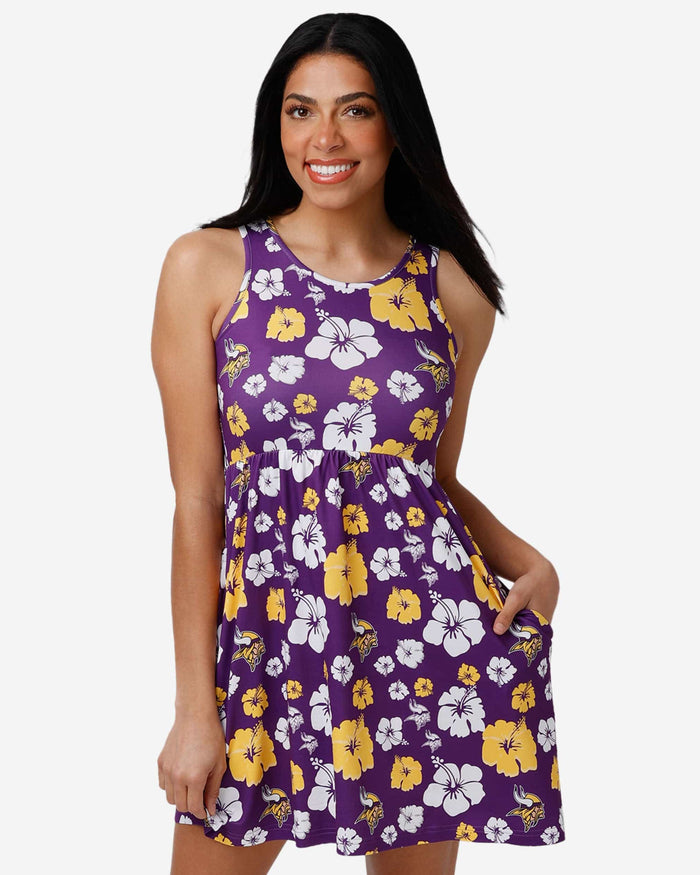 Minnesota Vikings Womens Fan Favorite Floral Sundress FOCO S - FOCO.com