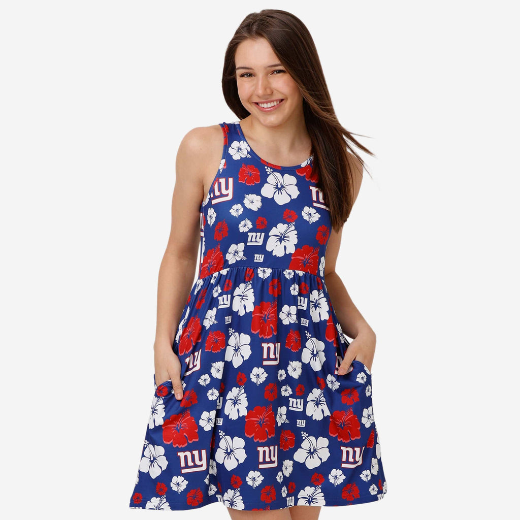 New York Giants Womens Fan Favorite Floral Sundress FOCO S - FOCO.com