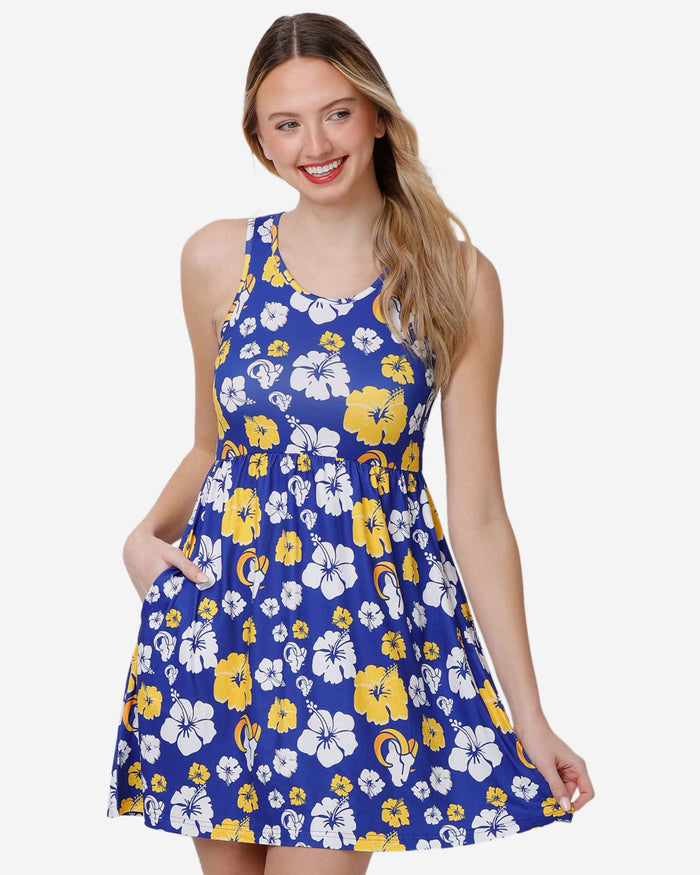 Los Angeles Rams Womens Fan Favorite Floral Sundress FOCO S - FOCO.com