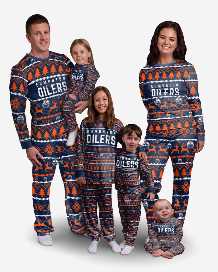 Edmonton Oilers Toddler Family Holiday Pajamas FOCO - FOCO.com