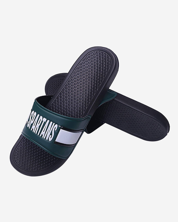 Michigan State Spartans Raised Wordmark Slide FOCO - FOCO.com