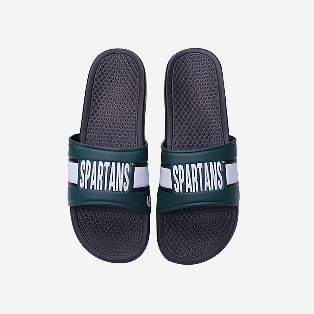 Michigan State Spartans Raised Wordmark Slide FOCO S - FOCO.com