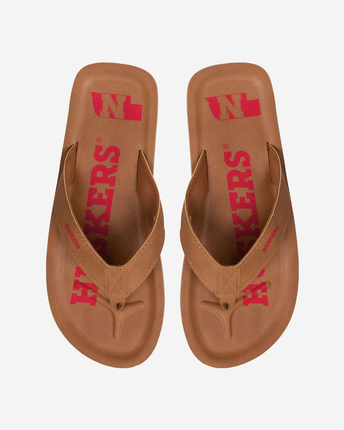 Nebraska Cornhuskers Color Pop Contour Flip Flop FOCO S - FOCO.com