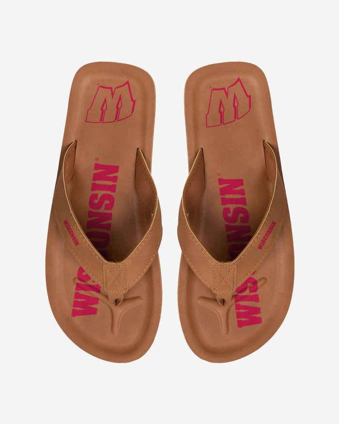 Wisconsin Badgers Color Pop Contour Flip Flop FOCO S - FOCO.com