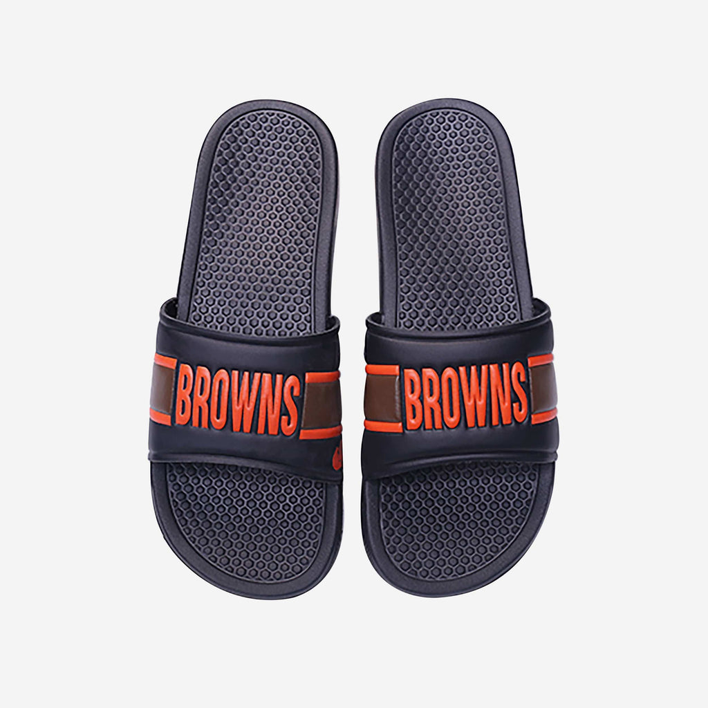 Cleveland Browns Raised Wordmark Slide FOCO S - FOCO.com