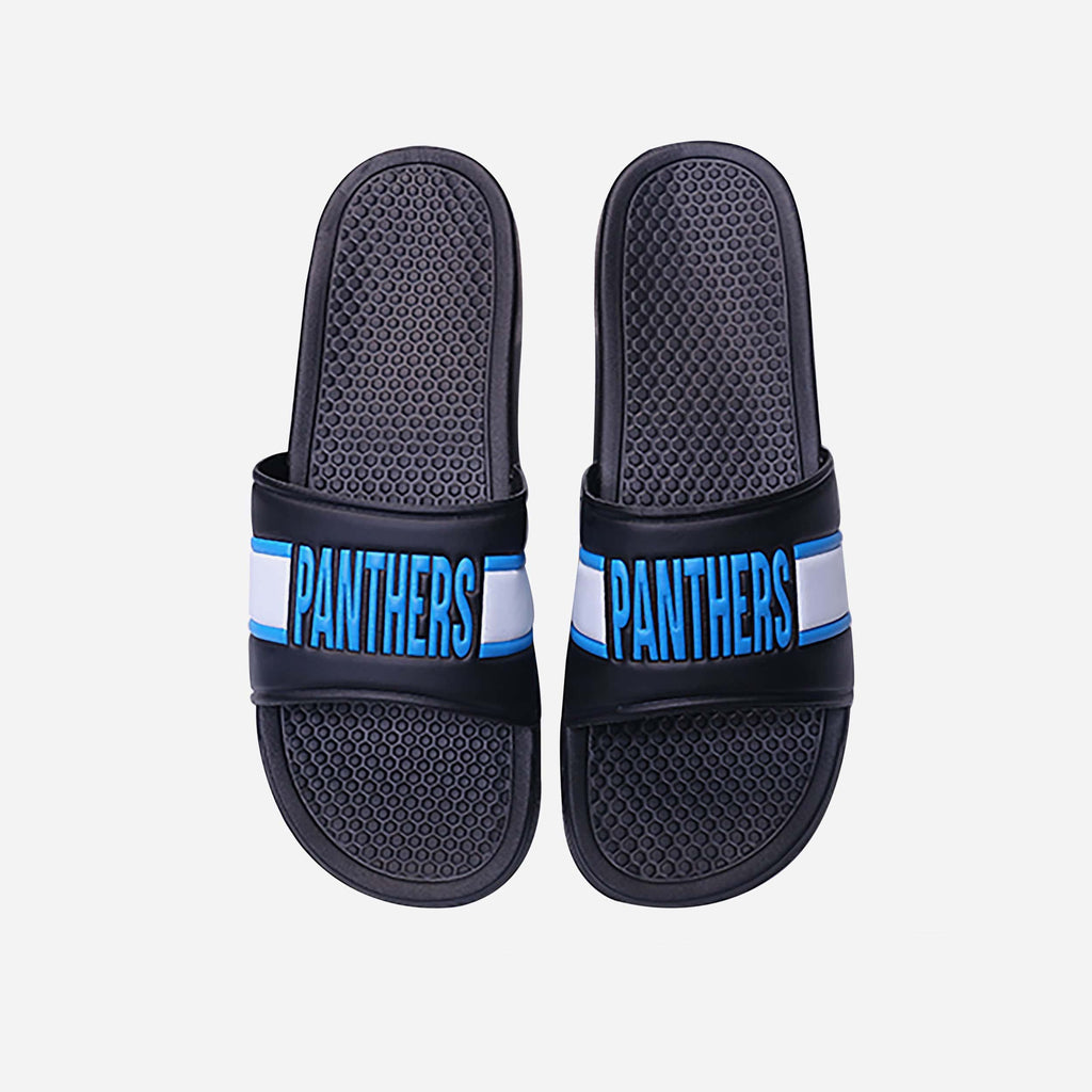 Carolina Panthers Raised Wordmark Slide FOCO S - FOCO.com