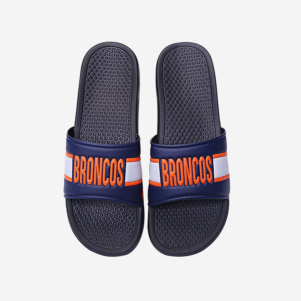 Denver Broncos Raised Wordmark Slide FOCO S - FOCO.com