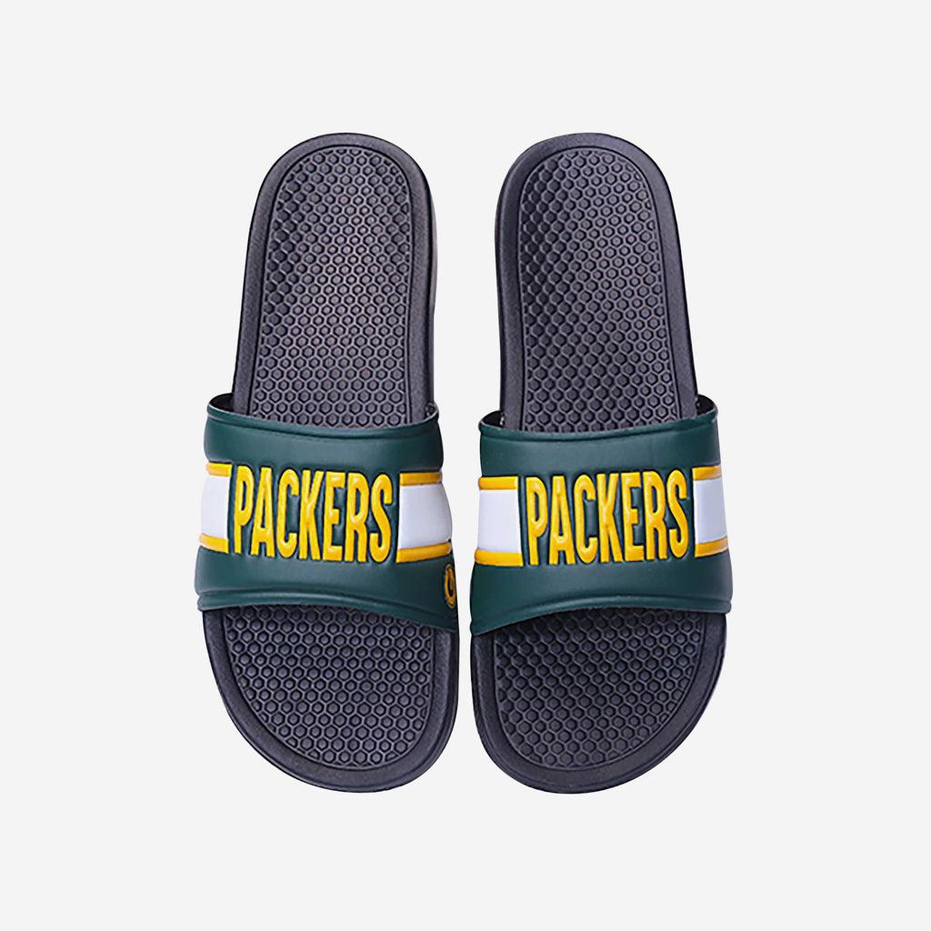 Green Bay Packers Raised Wordmark Slide FOCO S - FOCO.com