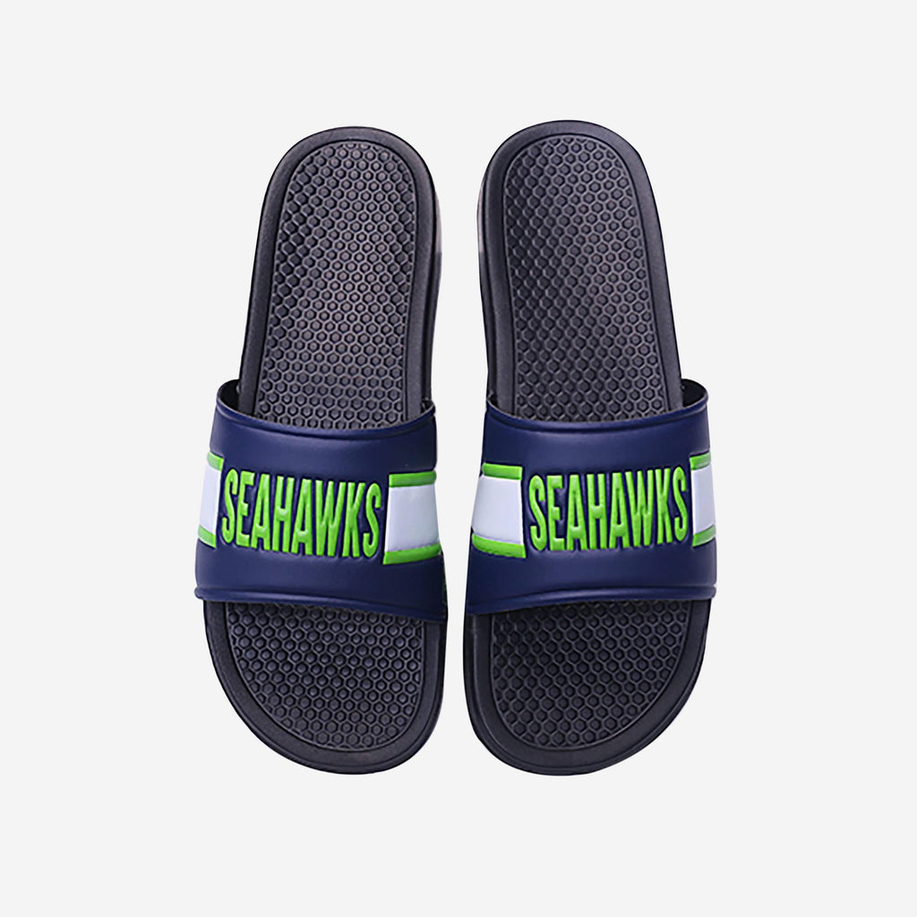 Seattle Seahawks Raised Wordmark Slide FOCO S - FOCO.com