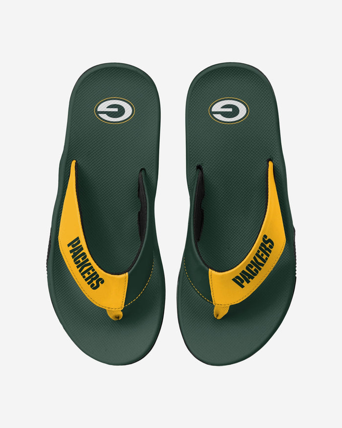 Green Bay Packers Team Color Contour Flip Flop FOCO S - FOCO.com