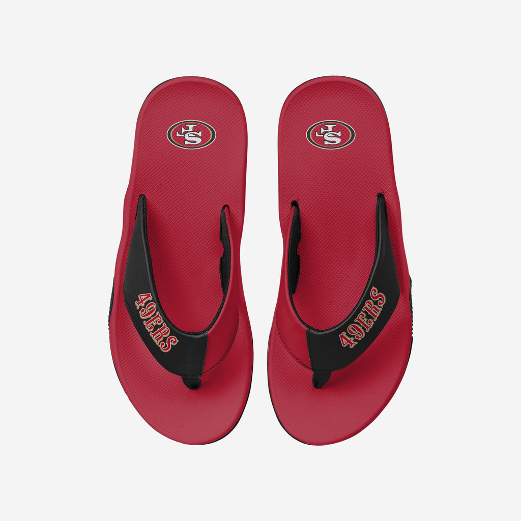 San Francisco 49ers Team Color Contour Flip Flop FOCO S - FOCO.com