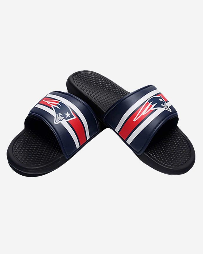 New England Patriots Youth Stripe Legacy Velcro Sport Slide FOCO - FOCO.com