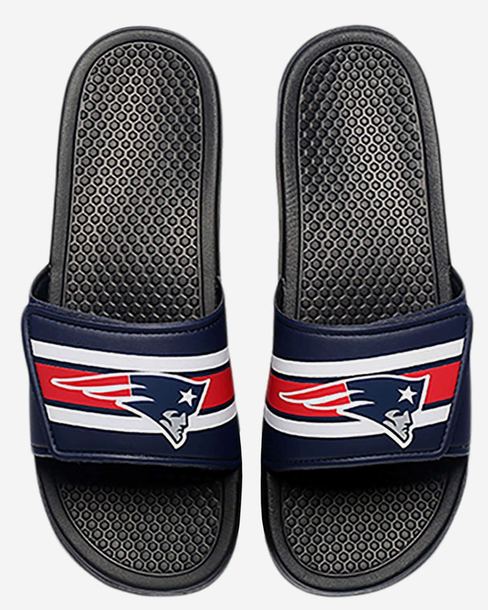 New England Patriots Youth Stripe Legacy Velcro Sport Slide FOCO L - FOCO.com