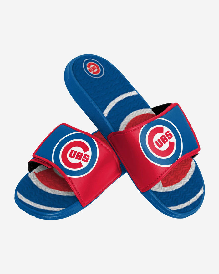 Chicago Cubs Colorblock Big Logo Gel Slide FOCO - FOCO.com