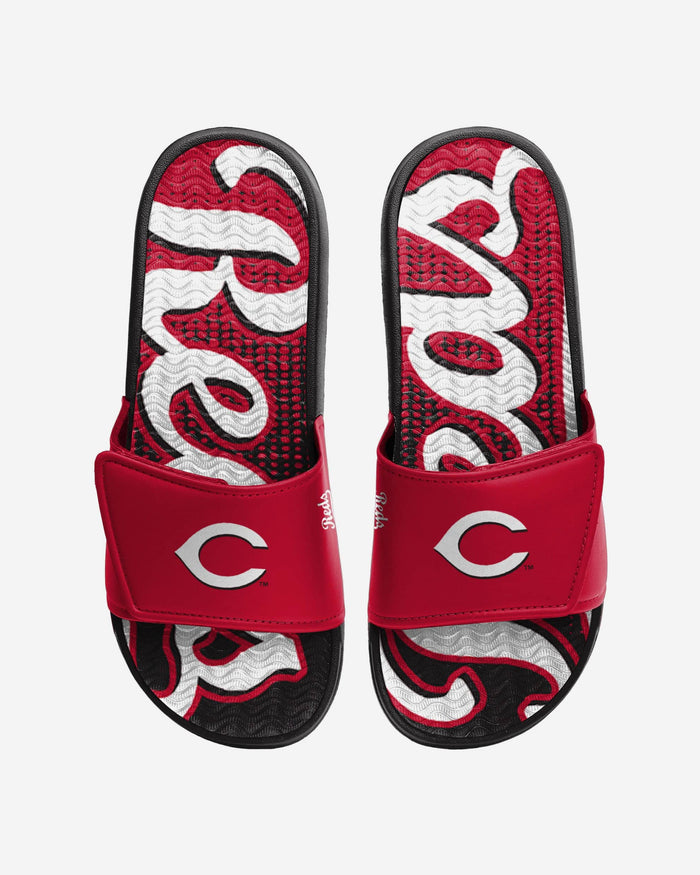 Cincinnati Reds Gradient Wordmark Gel Slide FOCO S - FOCO.com