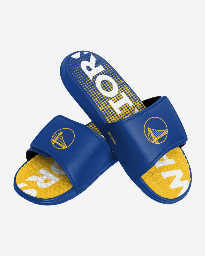 Golden State Warriors Gradient Wordmark Gel Slide FOCO - FOCO.com