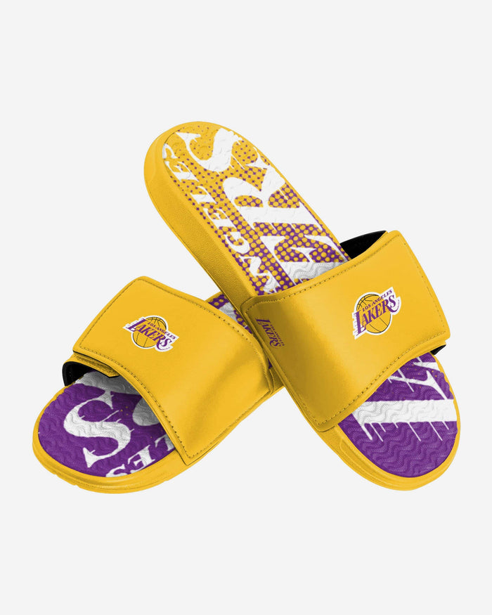 Los Angeles Lakers Gradient Wordmark Gel Slide FOCO - FOCO.com
