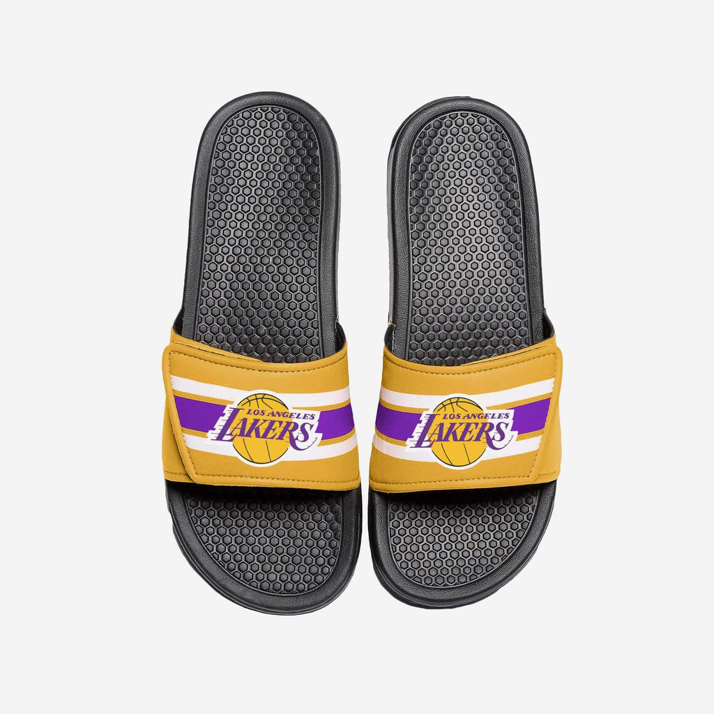 Los Angeles Lakers Stripe Legacy Sport Slide FOCO S - FOCO.com