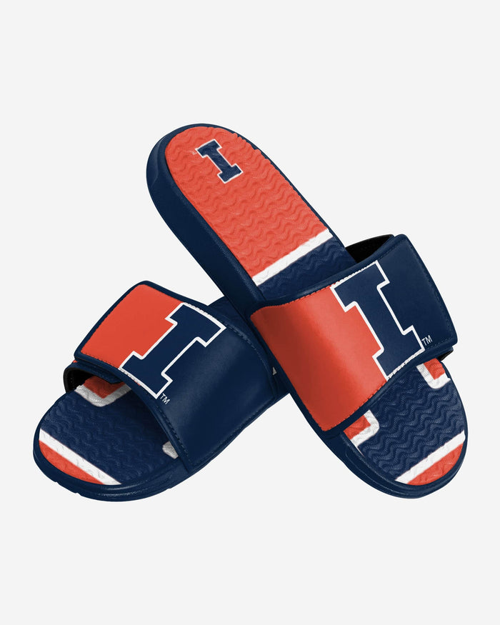 Illinois Fighting Illini Colorblock Big Logo Gel Slide FOCO - FOCO.com