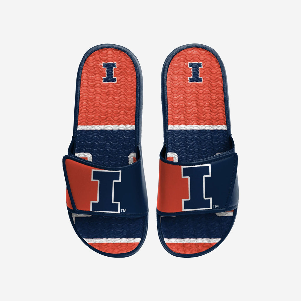 Illinois Fighting Illini Colorblock Big Logo Gel Slide FOCO S - FOCO.com