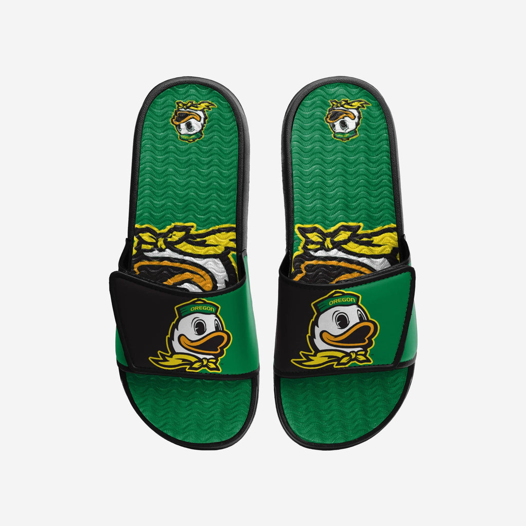 Oregon Ducks Colorblock Big Logo Gel Slide FOCO S - FOCO.com