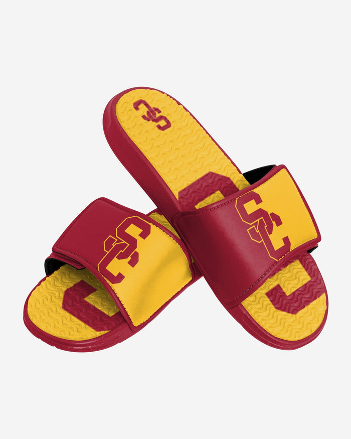 USC Trojans Colorblock Big Logo Gel Slide FOCO - FOCO.com