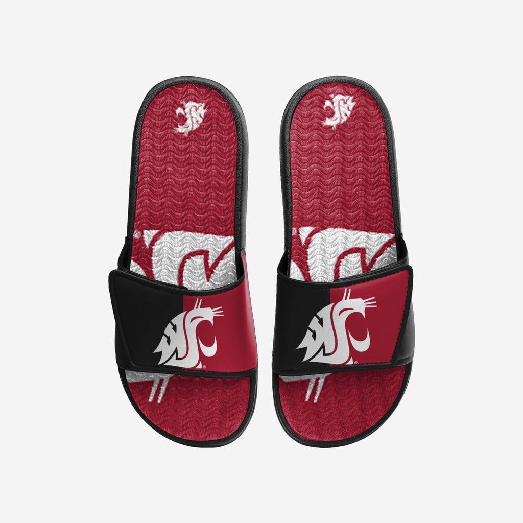 Washington State Cougars Colorblock Big Logo Gel Slide FOCO S - FOCO.com