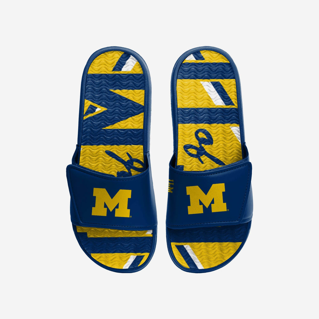 Michigan Wolverines Bold Wordmark Gel Slide FOCO S - FOCO.com
