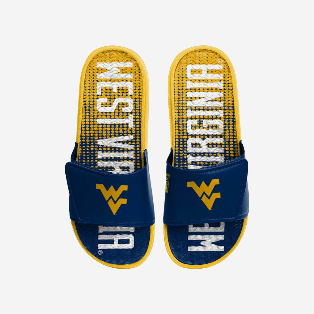 West Virginia Mountaineers Gradient Wordmark Gel Slide FOCO S - FOCO.com