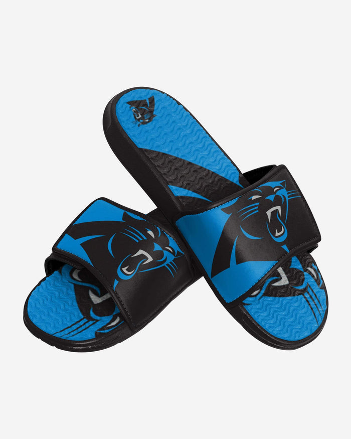 Carolina Panthers Colorblock Big Logo Gel Slide FOCO - FOCO.com