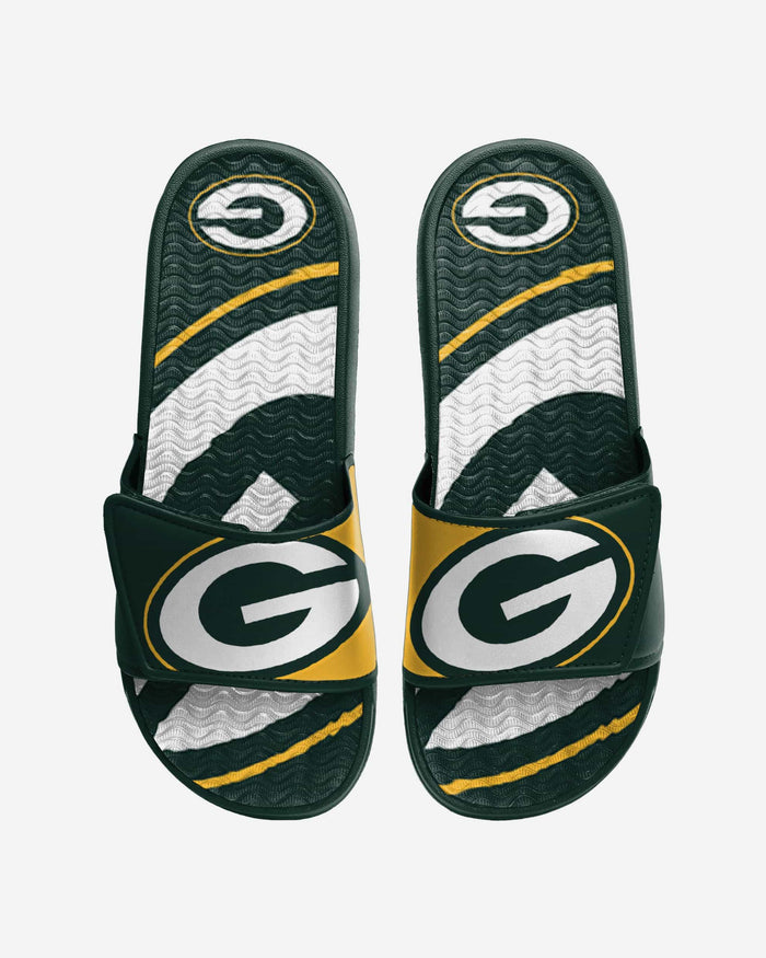 Green Bay Packers Colorblock Big Logo Gel Slide FOCO S - FOCO.com