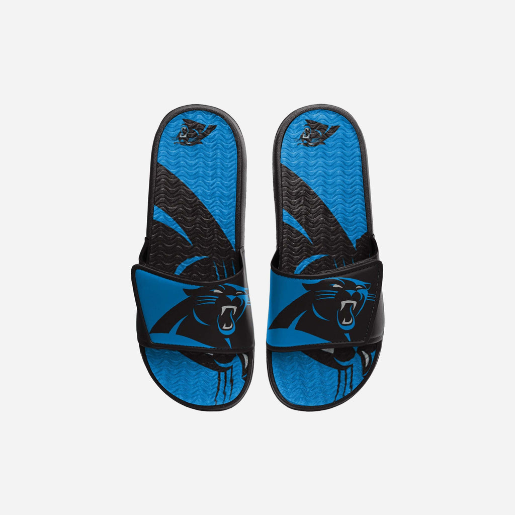 Carolina Panthers Youth Colorblock Big Logo Gel Slide FOCO S - FOCO.com