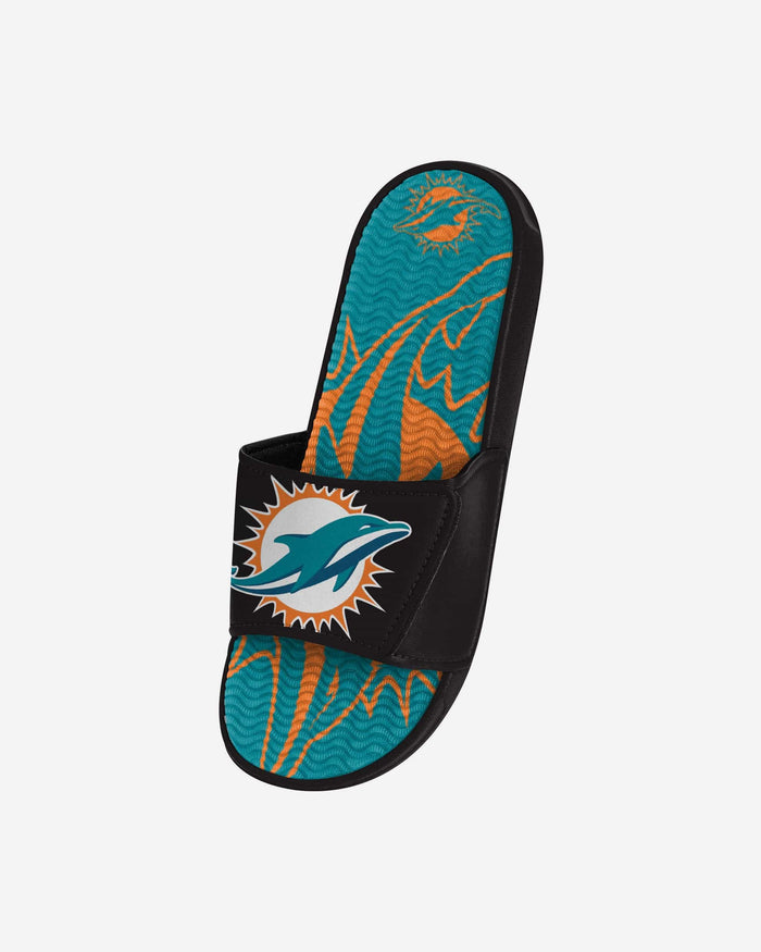 Miami Dolphins Youth Colorblock Big Logo Gel Slide FOCO - FOCO.com