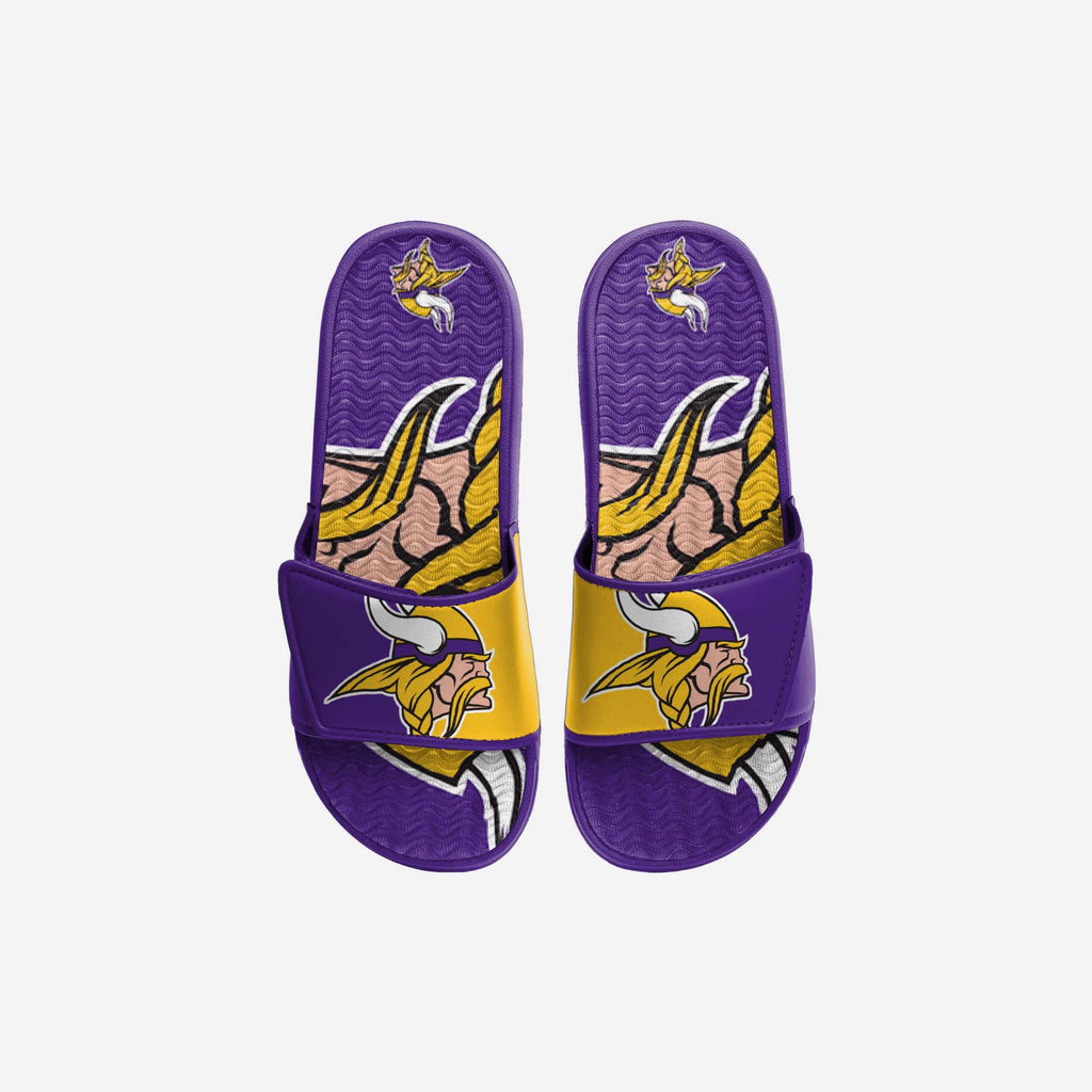 Minnesota Vikings Youth Colorblock Big Logo Gel Slide FOCO S - FOCO.com