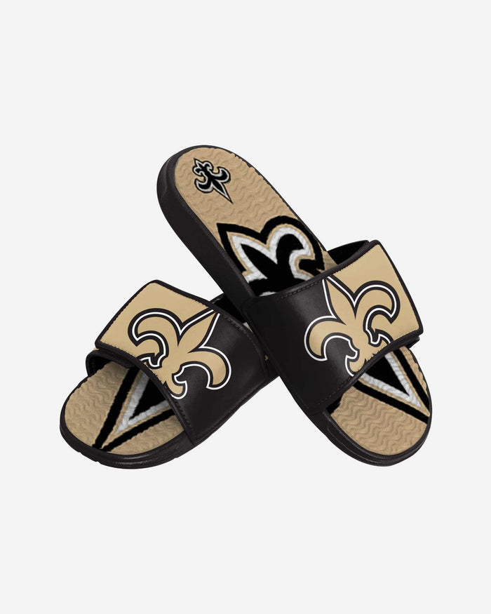 New Orleans Saints Youth Colorblock Big Logo Gel Slide FOCO - FOCO.com