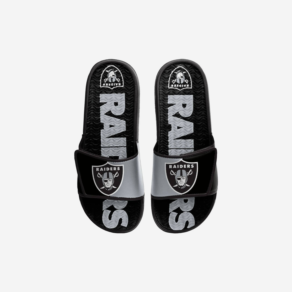 Las Vegas Raiders Youth Colorblock Big Logo Gel Slide FOCO S - FOCO.com