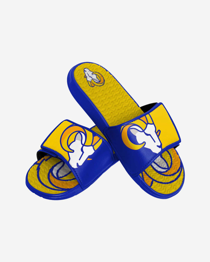 Los Angeles Rams Youth Colorblock Big Logo Gel Slide FOCO - FOCO.com