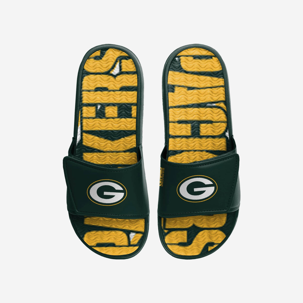 Green Bay Packers Bold Wordmark Gel Slide FOCO S - FOCO.com