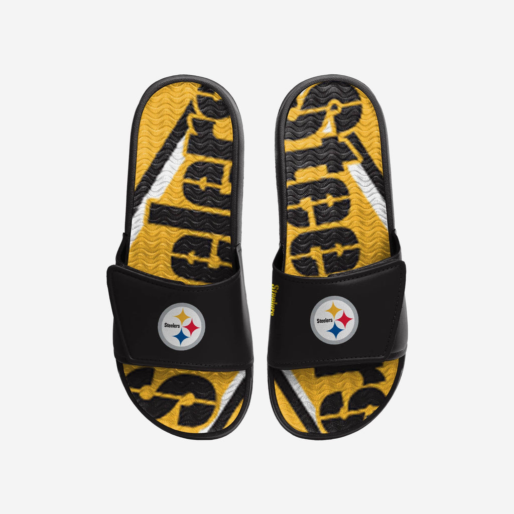 Pittsburgh Steelers Bold Wordmark Gel Slide FOCO S - FOCO.com