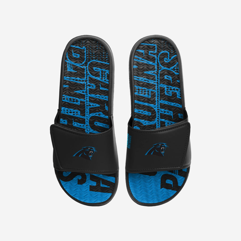 Carolina Panthers Gradient Wordmark Gel Slide FOCO S - FOCO.com