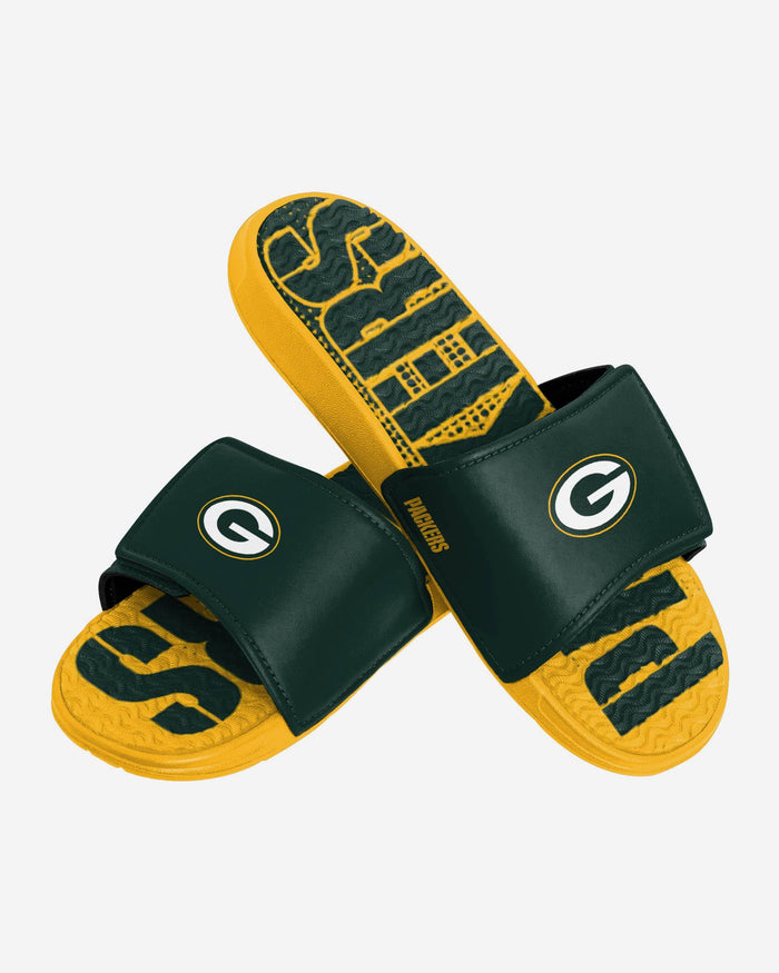 Green Bay Packers Gradient Wordmark Gel Slide FOCO - FOCO.com