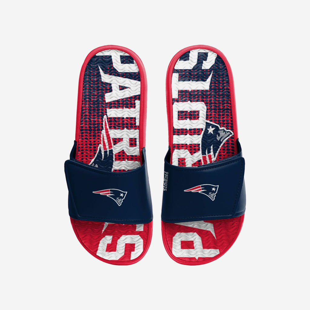 New England Patriots Gradient Wordmark Gel Slide FOCO S - FOCO.com